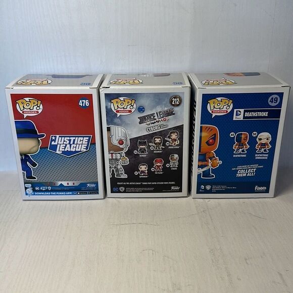 Funko Pop! DC Heroes Justice League CYBORG #212 The Question #476 Deathstroke #4 - Picture 6 of 8